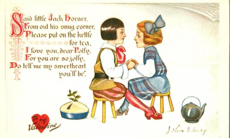 Said Little Jack Horner To My Valentine - Artist Signed John S. Huey - DB - Tuck