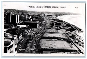 1952 Bowling Greens & Marine Parade Durban South Africa RPPC Photo Postcard