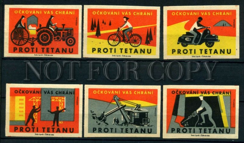 500756 Czechoslovakia against tetanus Transport match labels