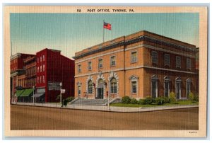 c1940 Post Office Building Stairs Entrance View Tyrone Pennsylvania PA Postcard