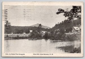 NH Moat Mt. From Conway New Hampshire Homes Lake 1930s Postcard C28