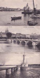 Bayonne La Barre Le Boucan Port 3x Old French Postcard s