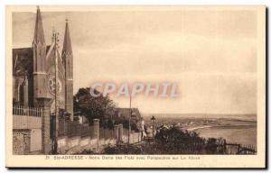 Sainte Adresse Old Postcard Our Lady of the waves with perspective on harbor