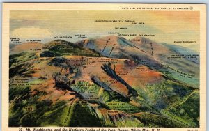 1935 White Mts, NH Mt. Washington Northern Peaks US Air Service Map Work PC A247