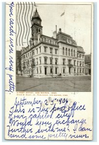 1906 Post Office Des Moines Iowa IA Exchange Request Mason City Postcard 