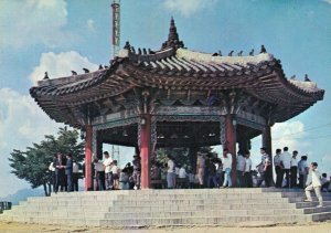 South Korea Seoul Octagonal Pavilion Namsan Hill Vintage Postcard BS.08