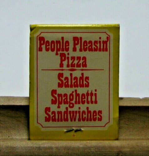 Straw Hat Pizza Palace People Pleasin' Pizza Vintage Matchbook Cover 