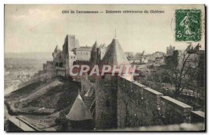 Old Postcard Cite De Carcassonne Defenses External of the castle