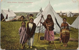 Indian Children 'Guying a Tenderfoot' c1909 DPO Collins MN Postcard F42