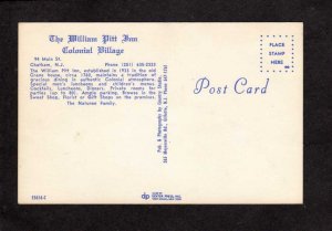 NJ William Pitt Inn Restaurant Colonial Village Chatham New Jersey Postcard