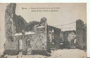 Belgium Postcard - Ypres - Ruins of The Convent - Lille Street - Ref TZ1456