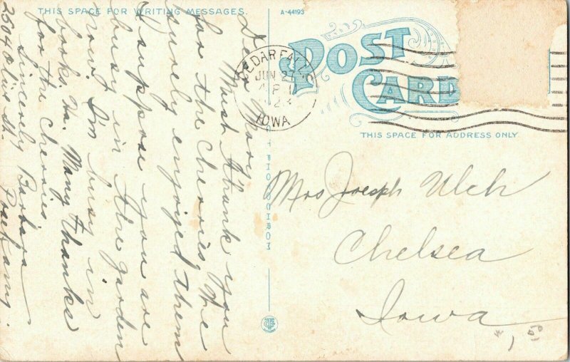 ISTC Class Gate Cedar Falls Iowa Antique Divided Back Postcard Cancel WOB Note 