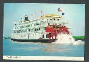 Post Card Delta Queen Stern Wheeler On The Ohio Mississippi Rivers 6 X 4