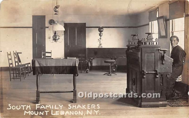 Old Vintage Shaker Post Card South Family , real photo Mount Lebanon, New Yor...
