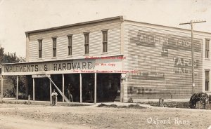 KS, Oxford, Kansas, RPPC, Allison Tryon Hardware Store, 1908 PM, Photo