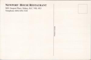 Newport House Restaurant Sidney BC British Columbia Vintage Postcard D43