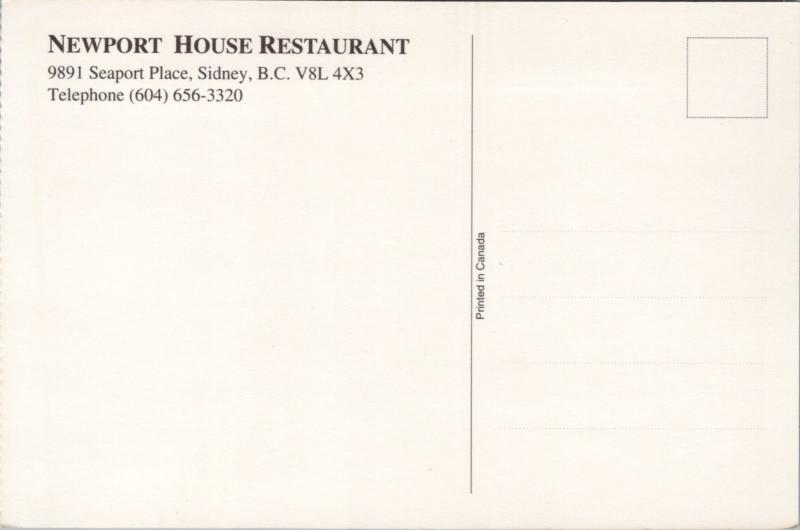 Newport House Restaurant Sidney BC British Columbia Vintage Postcard D43