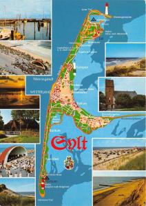 BG9835 insel sylt map cartes geographiques ganz oben  germany