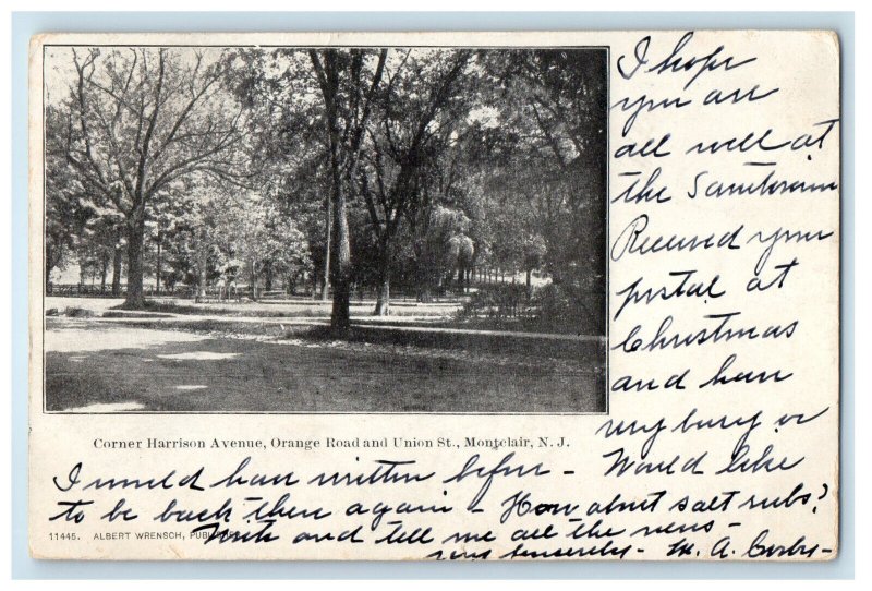 1905 Corner Harrison Avenue Orange & Union St. Montclair New Jersey NJ Postcard