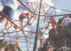 Children In Victoria Park Spiderman Climbing Wiltshire Postcard