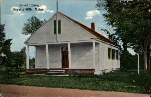 Fayette Mills Maine ME School House c1910 Vintage Postcard