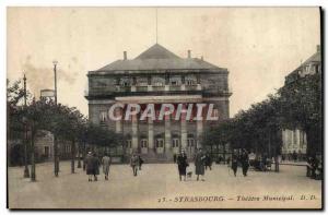 Old Postcard The Strasbourg municipal theater