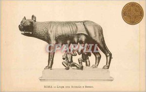Old Postcard Roma Romolo e Remo Lupa Con