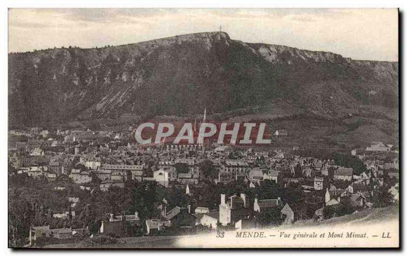 Mende - Vue Generale - Mont Mimat - Old Postcard