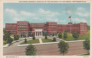 Strong Memorial on Crittenden Blvd. - Rochester, New York - pm 1938 - Linen