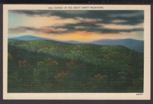 Tennessee - Sunset in the Great Smoky Mountains ~ Linen