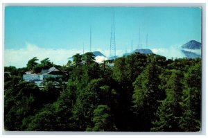 Mt Wilson California Postcard Tv Towers Mt Wilson Hotel Aerial View 1960 Vintage