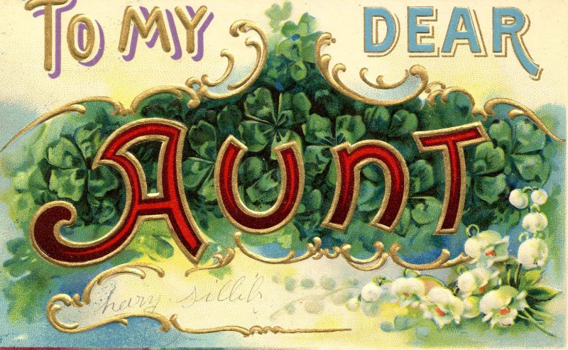 Greeting - To My Dear Aunt   (embossed)