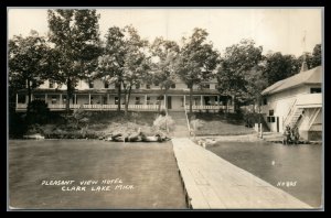 ABRO Vintage Pleasant View Hotel Clark Mi. RPPC Posted to TOLEDO OH.