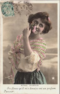 Beautiful Women Reves D'Amour Vintage RPPC C147