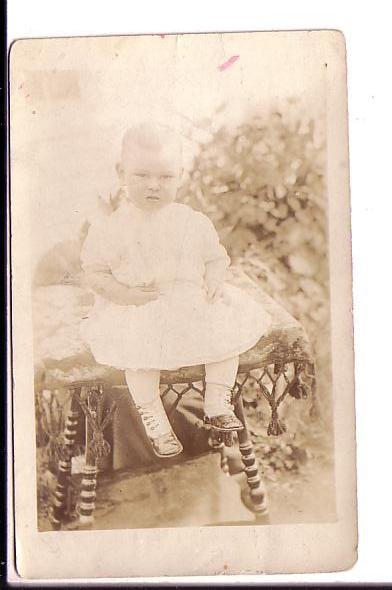 Real Photo, Baby Sitting on Chair