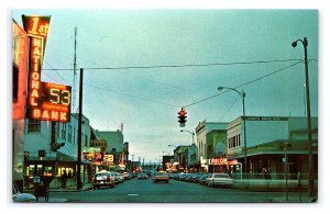 Fairbanks Alaska At Midnight Postcard Street Scene Land Of The Midnight Sun