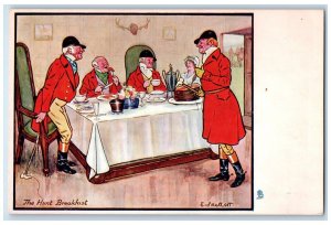 c1910's The Hunt Breakfast Old Mens Oilette Tucks Unposted Antique Postcard
