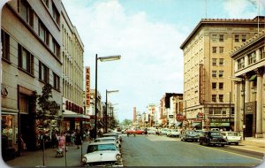 Michigan Street View South Bend Indiana IN 1965 Chrome Postcard L11