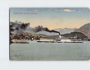 Postcard Brienzersee mit Schiff Jungfrau Switzerland