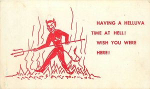 Postcard 1950s California Hell San Bernardino Devil comic humor CA24-2061