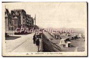 Old Postcard Cabourg La Digue And The Beach