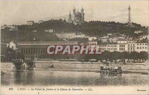 Postcard Old Lyon Courthouse and the Coteau de Fourviere