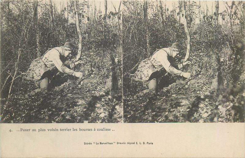 Lot 9 stereographic images stereo views pre 1920 hunting topic hunters poaching 