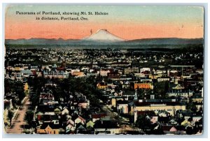 1912 Panorama Portland Showing Mt. St. Helens Portland Oregon Vintage Postcard