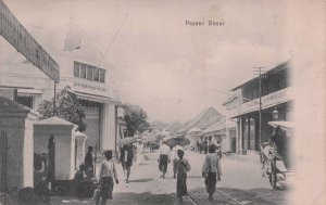 Passer Besar Transport Shops Rare Old Street Scene Indonesia Postcard