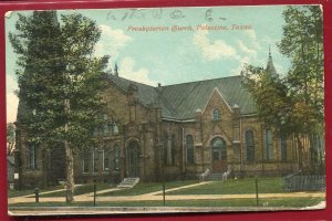 Palestine Texas Presbyterian Church Longview & San Antonio RPO cancel Postcard 
