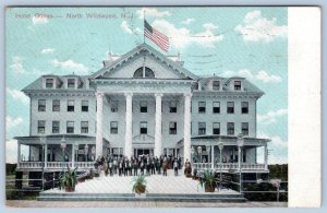 1907 HOTEL OTTENS NORTH WILDWOOD NJ AMERICAN FLAG PATRIOTIC ANTIQUE POSTCARD