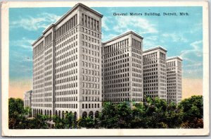 Detroit Michigan MI, 1927 General Motors Building Massive Neoclassical, Postcard