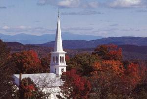 VT - Peacham. White Church Steeple