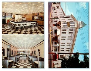 2 Postcards GREENCASTLE, PA ~ Interior/Exterior GREENCASTLE HOTEL 1950s Roadside